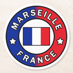 Marseille Frankrike Underlägg Papper Rund