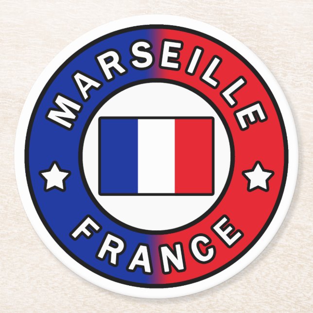 Marseille Frankrike Underlägg Papper Rund (Framsidan)