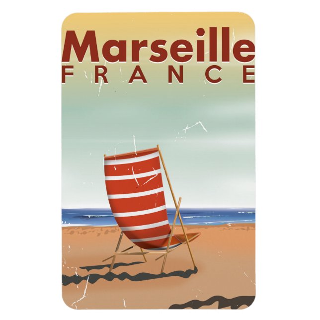 Marseille Frankrike vintage resemotiv Magnet (Vertikal)