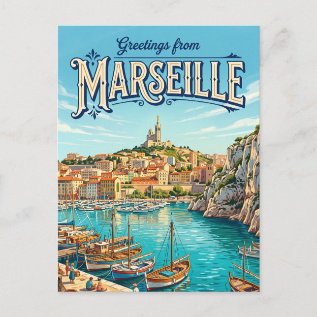 Marseille Frankrike Vykort (Framsida)