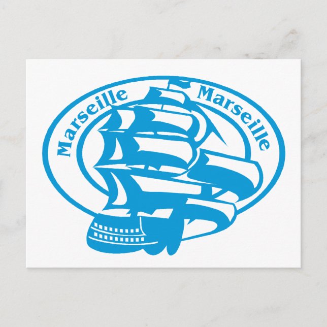 Marseille Frimärke Vykort (Framsida)