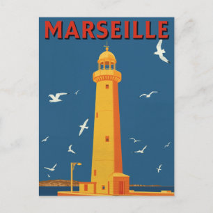 Marseille fyr franska rivieran resa vykort