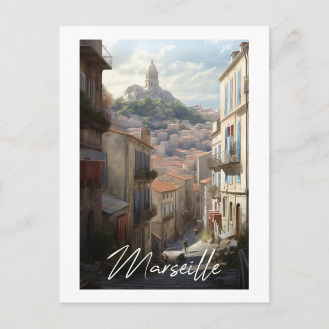 Marseille - illustration vykort (Framsida)