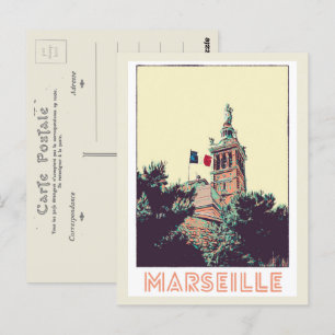 Marseille Notre-Dame-de-la-Garde Frankrike Vykort