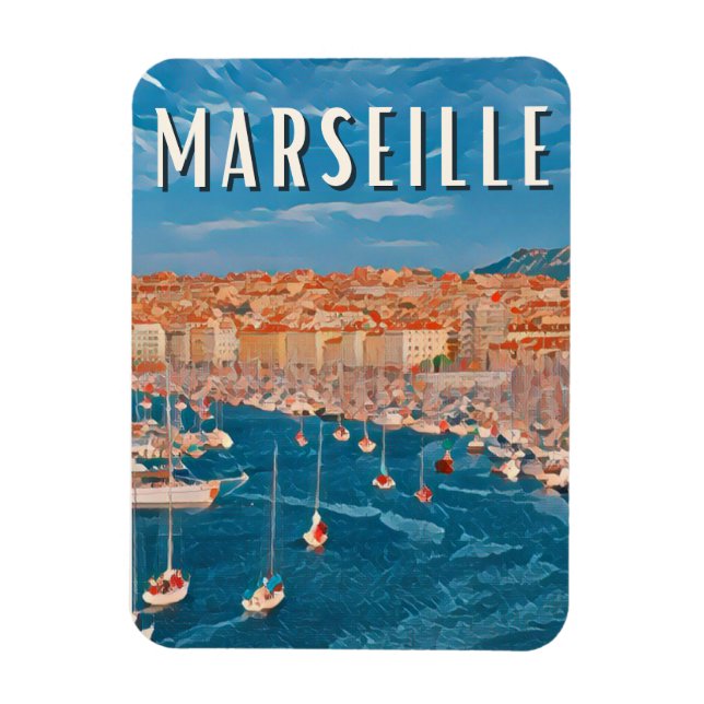 Marseille Photo Vintage Magnet (Vertikal)