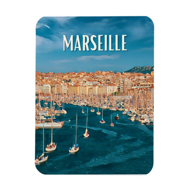 Marseille Photo Vintage Magnet (Vertikal)