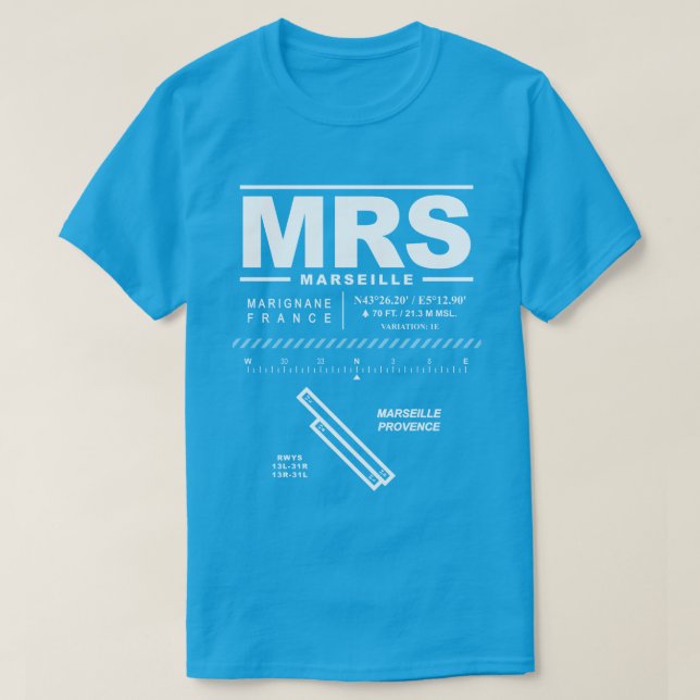Marseille Provence Airport MRS. T-Shirt (Design framsida)