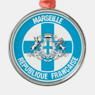 Marseille Round Emblem Julgransprydnad Metall