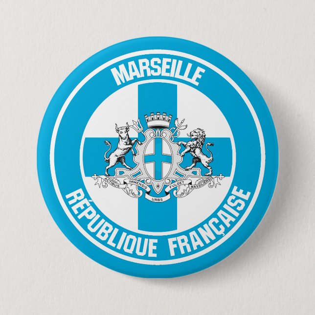 Marseille Round Emblem Knapp (Framsida)