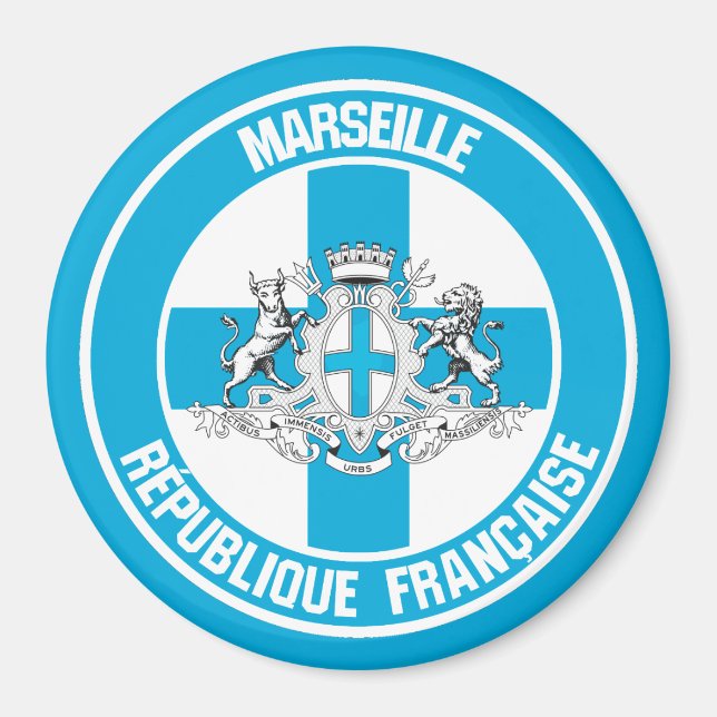 Marseille Round Emblem Magnet (Framsidan)