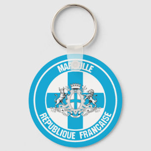 Marseille Round Emblem Nyckelring