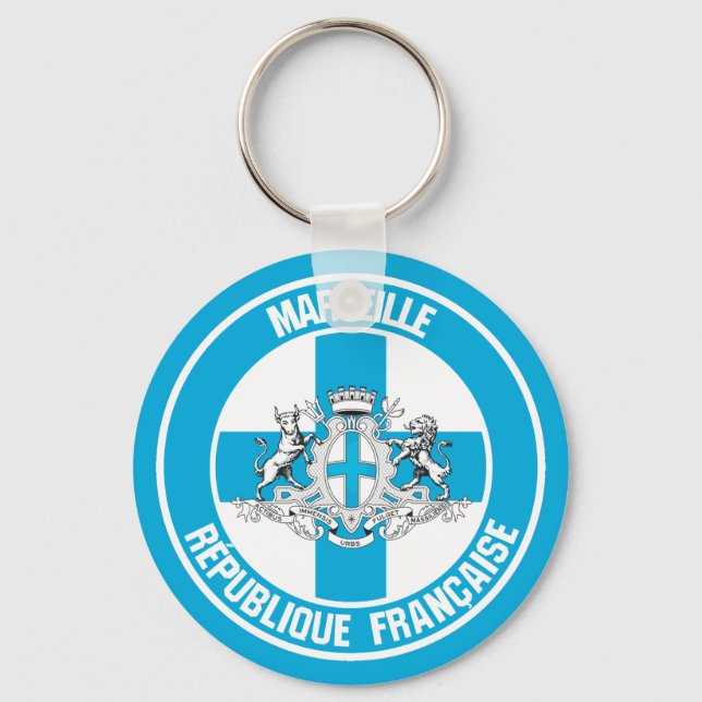 Marseille Round Emblem Nyckelring (Framsida)
