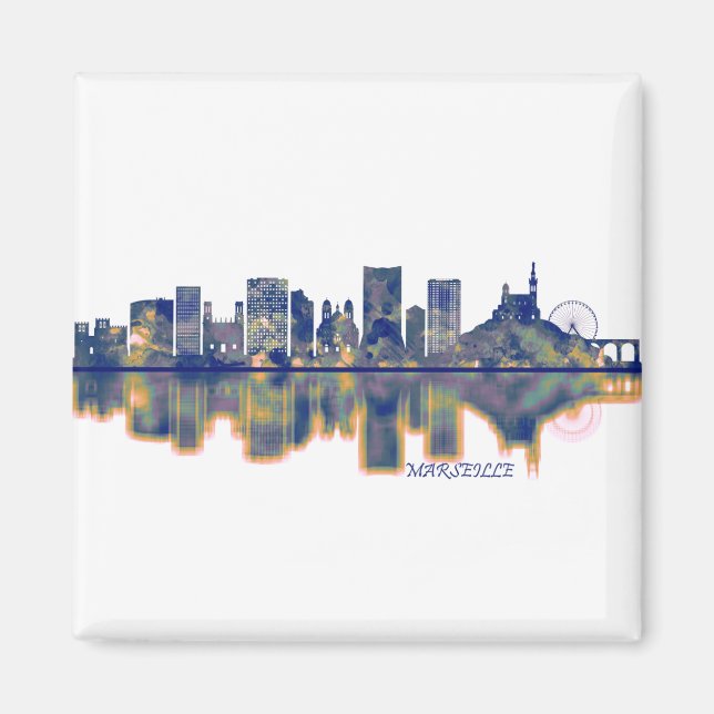 Marseille Skyline Magnet (Framsidan)