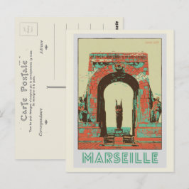 Marseille The Porte d'Orient illustration Frankrik Vykort