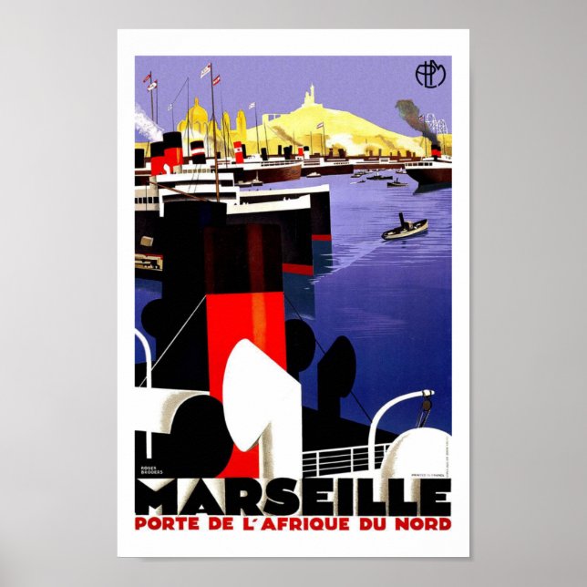 Marseille Vintage resor Poster (Framsidan)