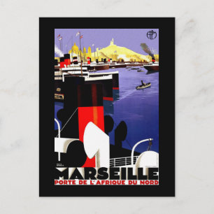 Marseilles, Frankrike Vintage resor Vykort