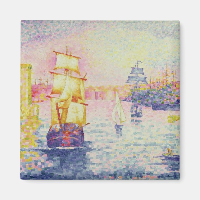 Marseilles hamn, c.1909 (olja på arbetsyta) magnet (Framsidan)