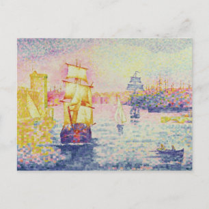 Marseilles hamn, c.1909 (olja på arbetsyta) vykort