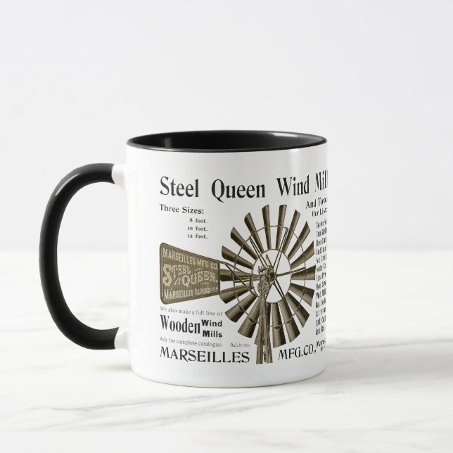 MARSEILLES ILLINOIS STEEL QUEEN VIND MILLS FARM MUGG (Vänster)