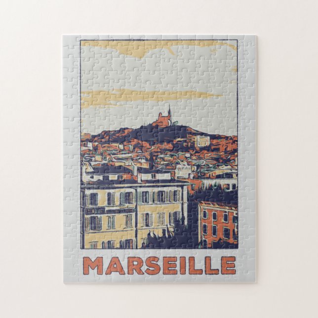 Marseilles illustration av Frankrike Pussel (Vertikal)