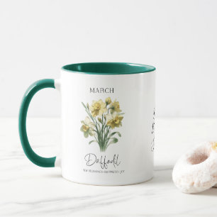 Märsfödelsemånadens blomma Narciss Födelsedagspres Mugg