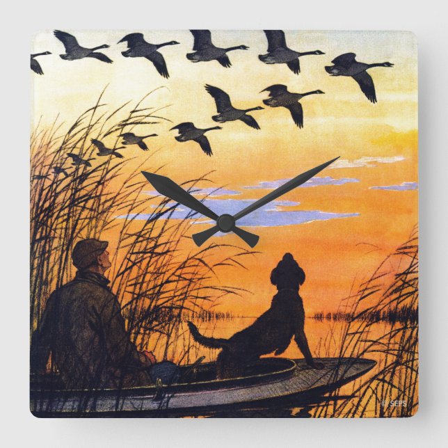 Marsh av Paul Bransom Fyrkantig Klocka (Framsida)