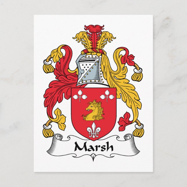 Marsh Family Crest Vykort (Framsida)