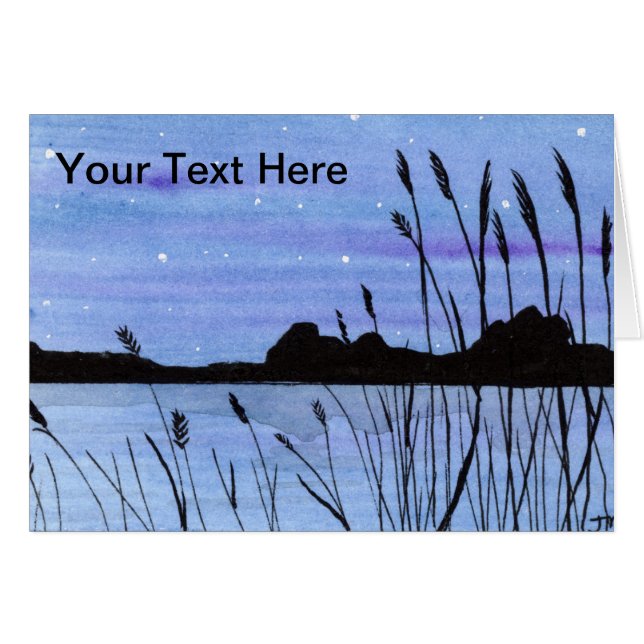 Marsh Grasses Hälsningskort (Framsidan Horizontal)