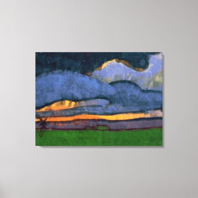 Marsh Ligcape med en Mill | Emil Nolde | Canvastryck (Framsida)