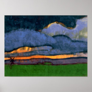 Marsh Ligcape med en Mill   Emil Nolde   Poster