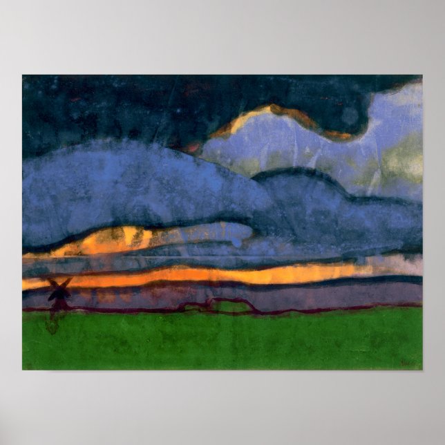 Marsh Ligcape med en Mill | Emil Nolde | Poster (Framsidan)