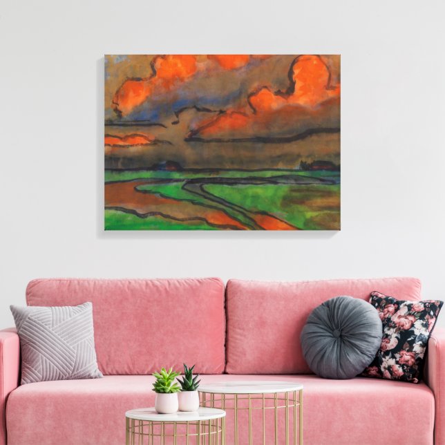 Marsh Ligcape under Red Clouds | Emil Nolde | Canvastryck (Insitu (Vardagsrum))