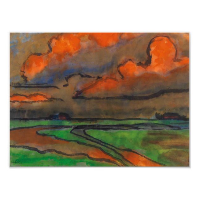 Marsh Ligcape under Red Clouds | Emil Nolde | Fototryck (Framsidan)