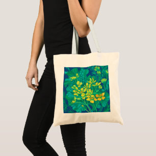 Marsh Marigold Summer Wildblommor Blommigt Paintin Tygkasse