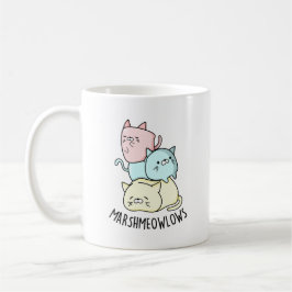 Marsh-meow-lows Funny Cat Marshmallow Pun Kaffemugg
