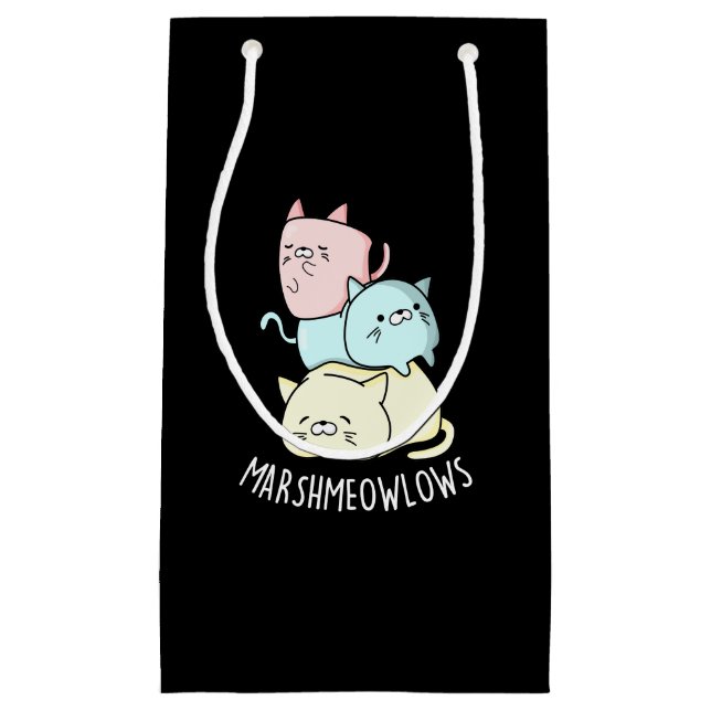 Marsh-meow-lows Funny Cat Marshmallow Pun Mörk BG (Framsidan)