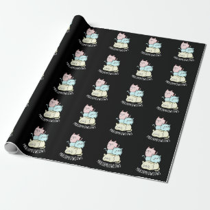 Marsh-meow-lows Funny Cat Marshmallow Pun Mörk BG Presentpapper