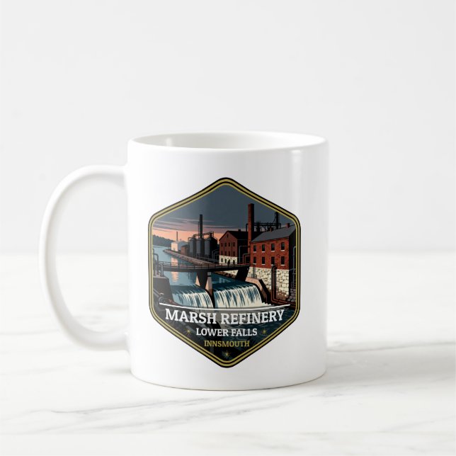 Marsh Raffinaderi Lower Falls Innsmouth Vintage Re Kaffemugg (Vänster)