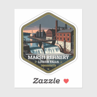 Marsh Refinery Lower Falls Innsmouth Vintage Trave Klistermärken