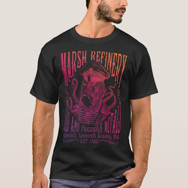 Marsh Refining Company Innsmouth Lovecraft T Shirt (Framsida)