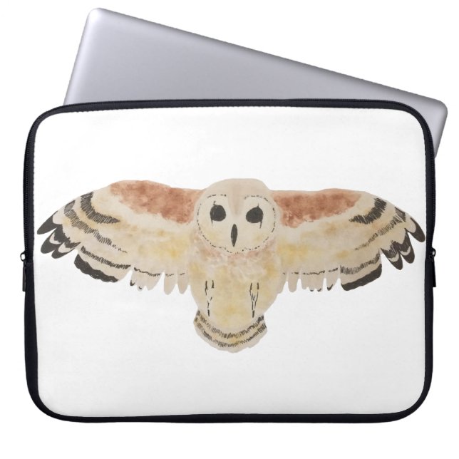 Marsh Uggla Watercolor Bird Laptop Fodral (Framsidan)