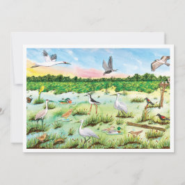 Marsh Wetlands Flat Greeting Card Tack Kort