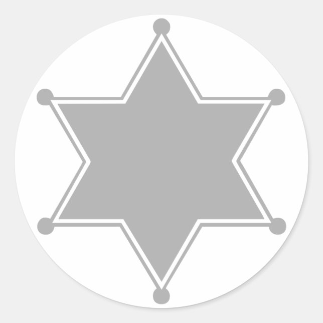 Marshal Badge Runt Klistermärke (Framsida)