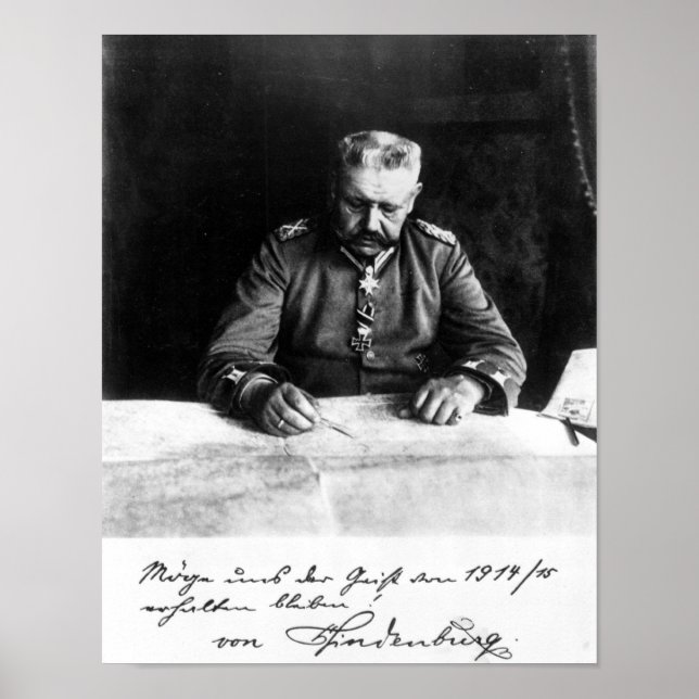 Marshal Paul von Hindenburg, 1914 Poster (Framsidan)