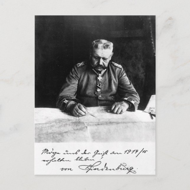 Marshal Paul von Hindenburg, 1914 Vykort (Framsida)