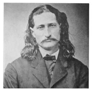 Marshal Vild Bill Hickok Gammala västern Gunfighte Kakelplatta