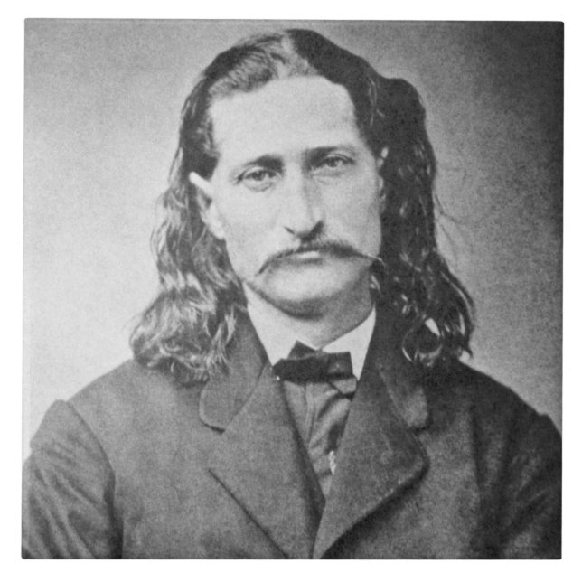 Marshal Vild Bill Hickok Gammala västern Gunfighte Kakelplatta (Framsidan)