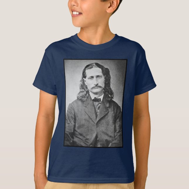 Marshal Vild Bill Hickok Gammala västern Gunfighte T Shirt (Framsida)