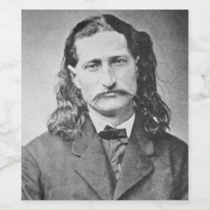 Marshal Vild Bill Hickok Gammala västern Gunfighte Vinflaska Etikett
