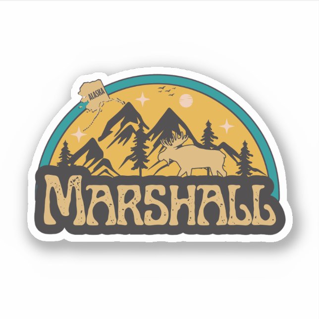 Marshall, Alaska Sticker Klistermärken (Framsida)